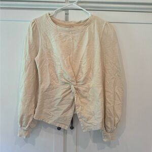 Pilcro Cream Long Sleeve Top